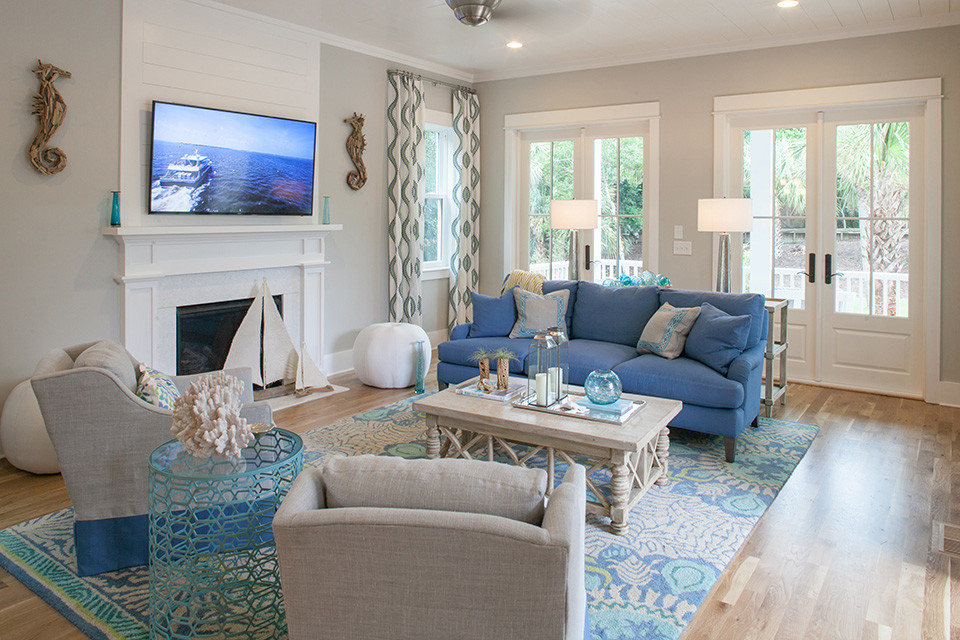 Inspiration for a nautical living room in Atlanta.