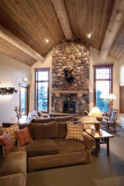 Design ideas for a rustic living room in Austin.