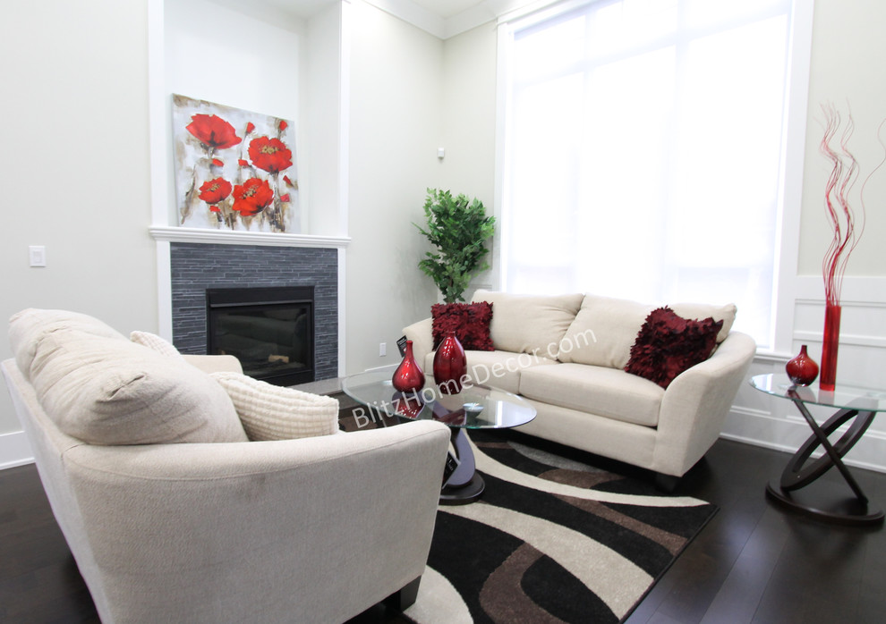 Minimalist living room photo in Vancouver