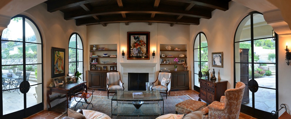 Living room - mediterranean living room idea in Santa Barbara