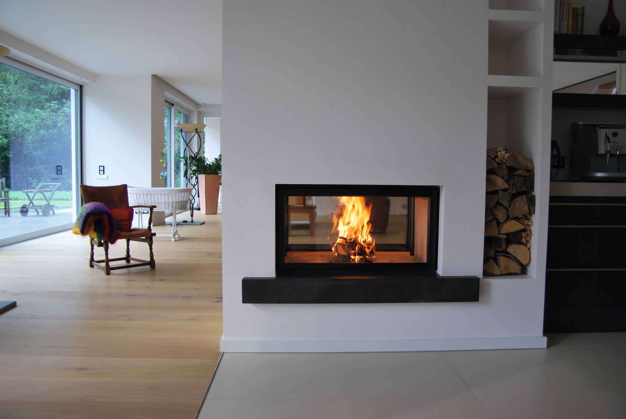 Spartherm Double Sided Wood Fireplace Modern Living Room Other By Spartherm Fires Houzz