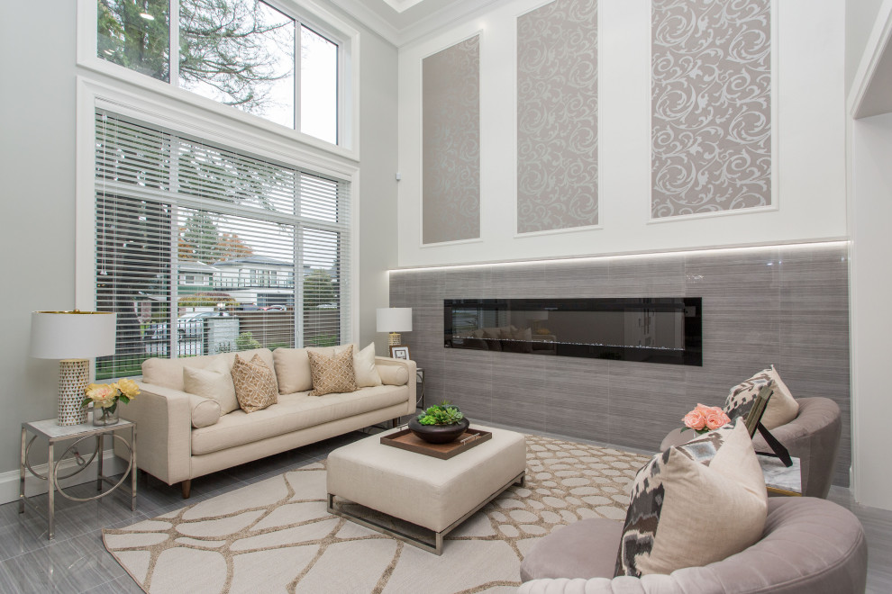 This is an example of a modern living room in Vancouver.