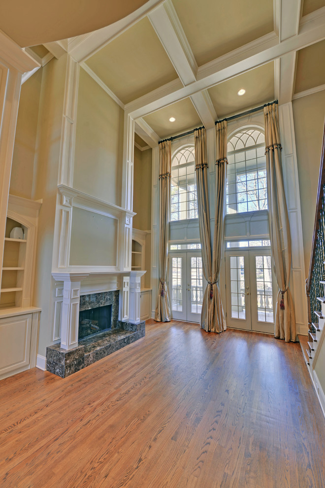 Example of a tuscan living room design in Atlanta