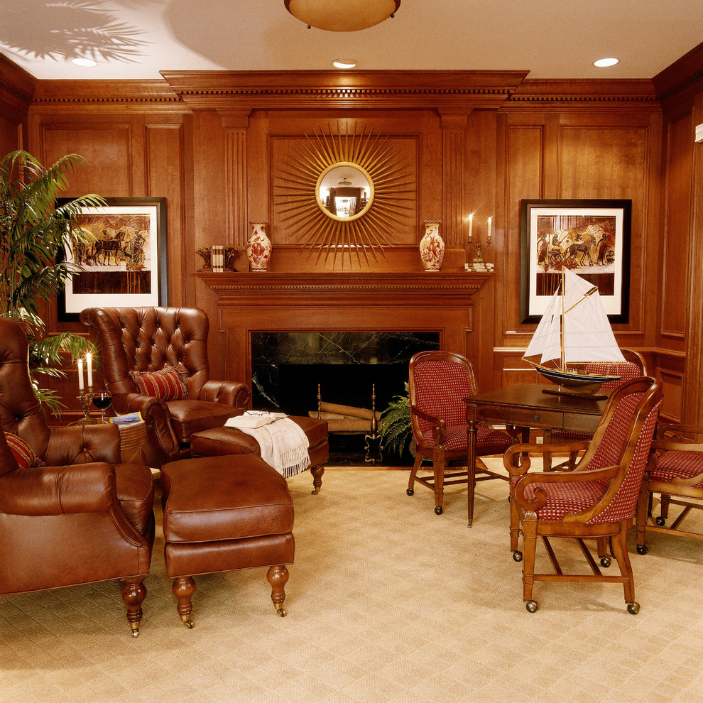 This is an example of a traditional living room in DC Metro with a reading nook and no tv.