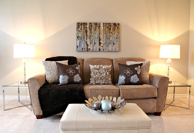 Staged Living Room Contemporain, Living Room Staging