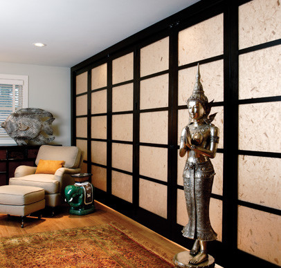 Stained White Oak Shoji Panels - Asian - Living Room - Boston - by Back Bay  Shutter Co., Inc. | Houzz IE