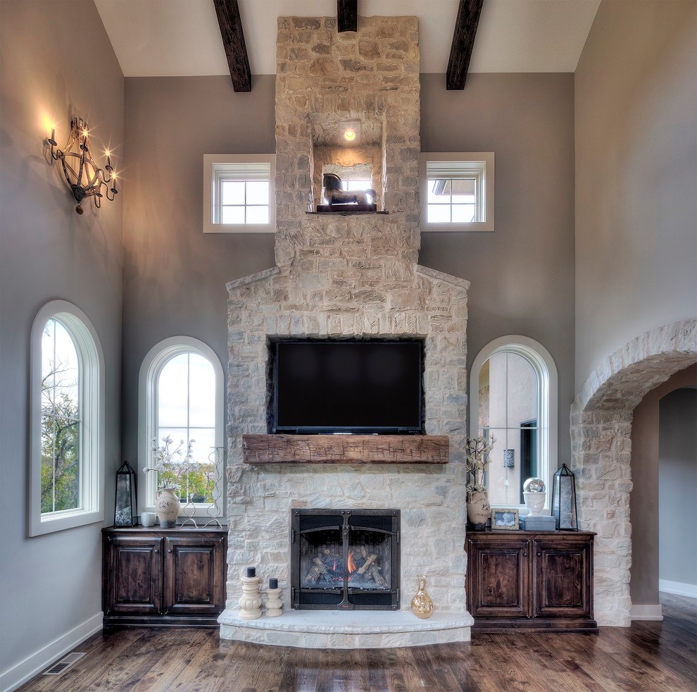 Stone Fireplace Ideas - Eclectic - Living Room - by Canyon Stone Inc
