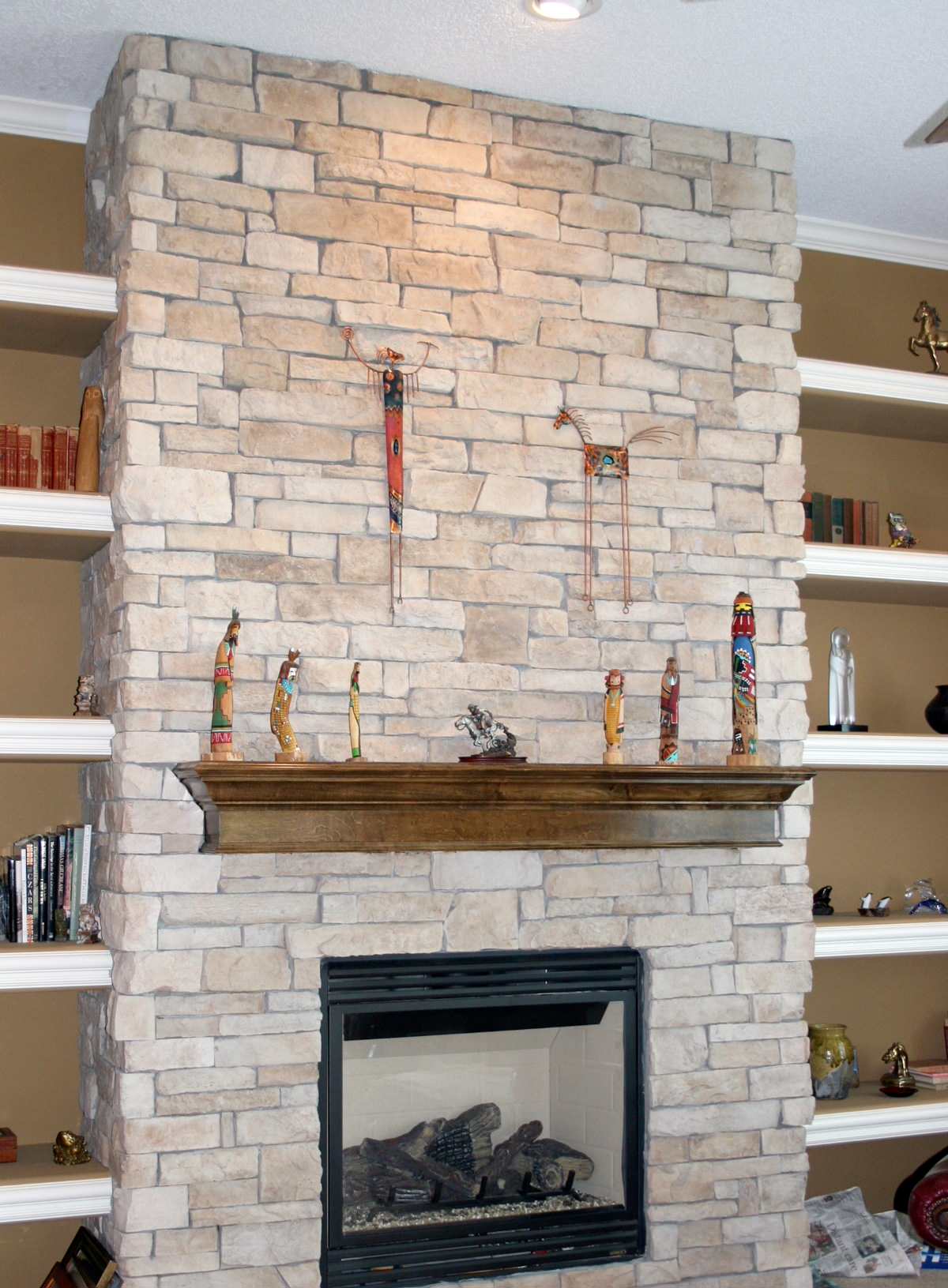 Faux Stone Fireplace Houzz, Fake Stone Fireplace Makeover