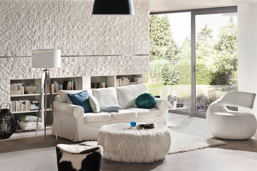 Stone-look split texture wall covering Stone Design Euroc series white ...