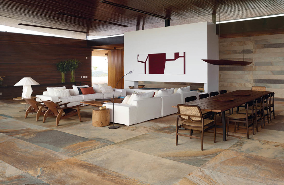 Stone Look Tile Modern Living Room Dallas by Horizon Italian