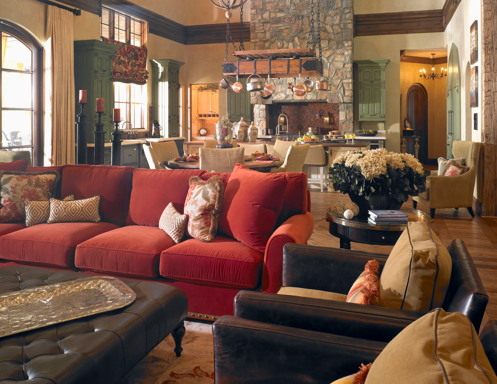 Example of a mountain style living room design in Orlando