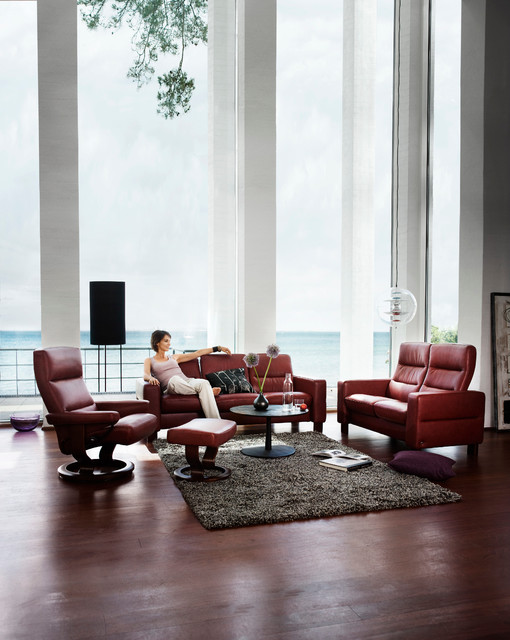 Stressless Wave High Back Loveseat, Low Back Sofa & Atlantic Chair and  Ottoman - Contemporary - Living Room - Toronto - by Scan Decor | Houzz UK