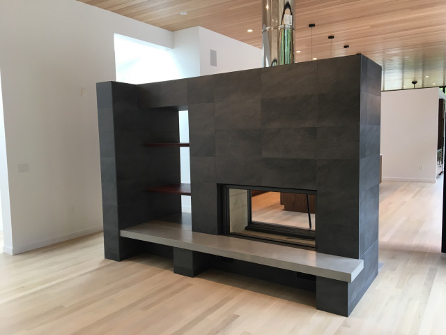 STUV 21/125 DF see-thru Wood-Burning Fireplace - Modern - Living Room -  Boston - by Commonwealth Fireplace | Houzz
