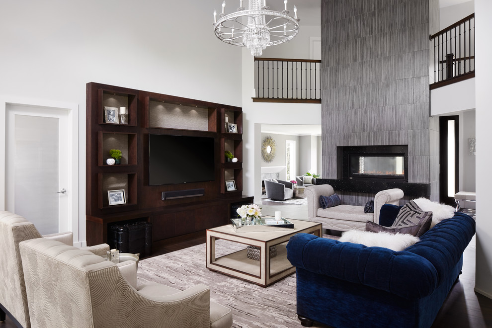 Suburban Glamour Residence Contemporary Living Room Chicago by