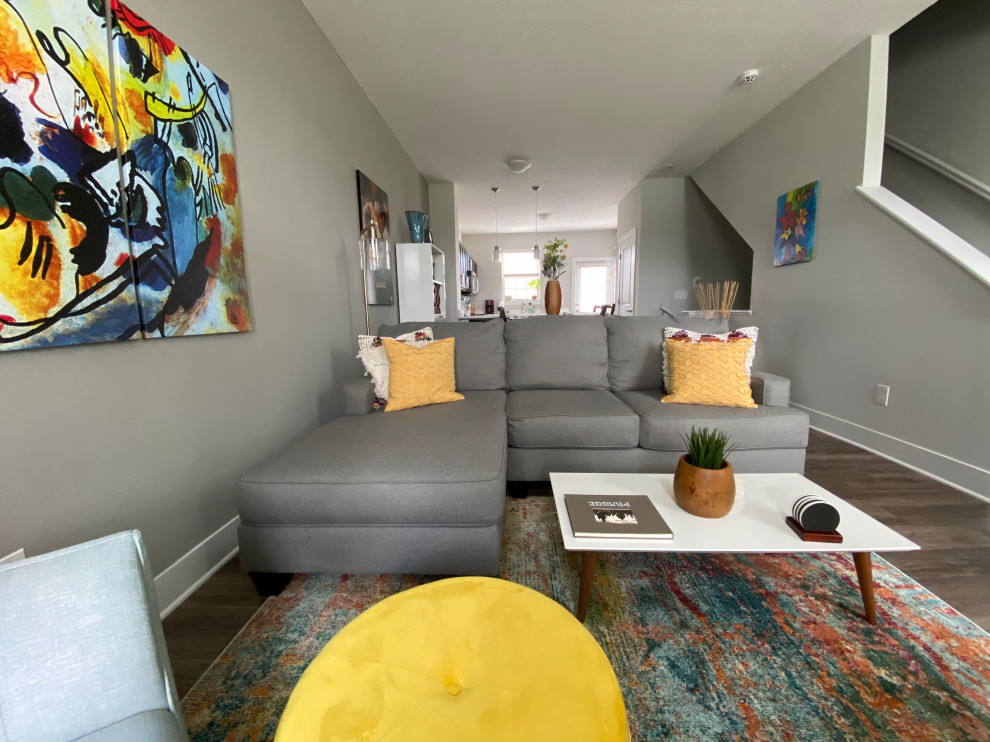 gray townhome living room