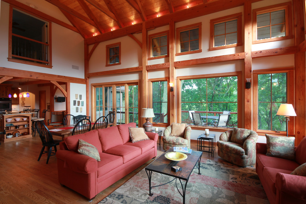 Example of a mountain style living room design in Richmond