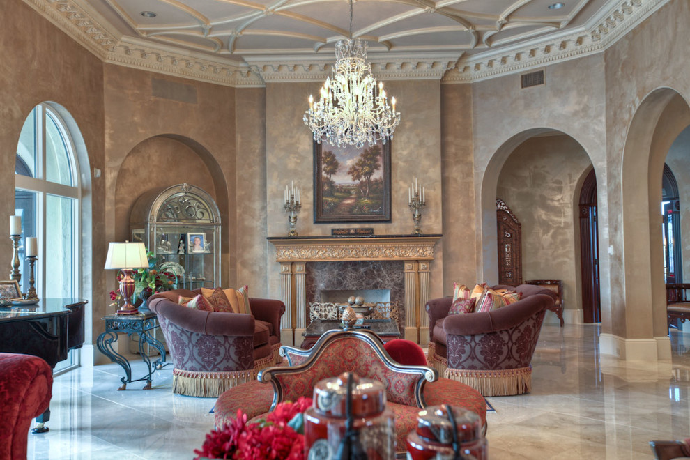 Inspiration for a mediterranean living room in Houston.