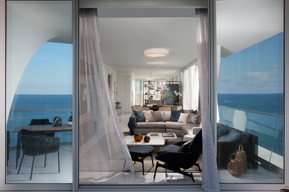 Sunny Isles Beachfront Condo Contemporary Living Room Miami By