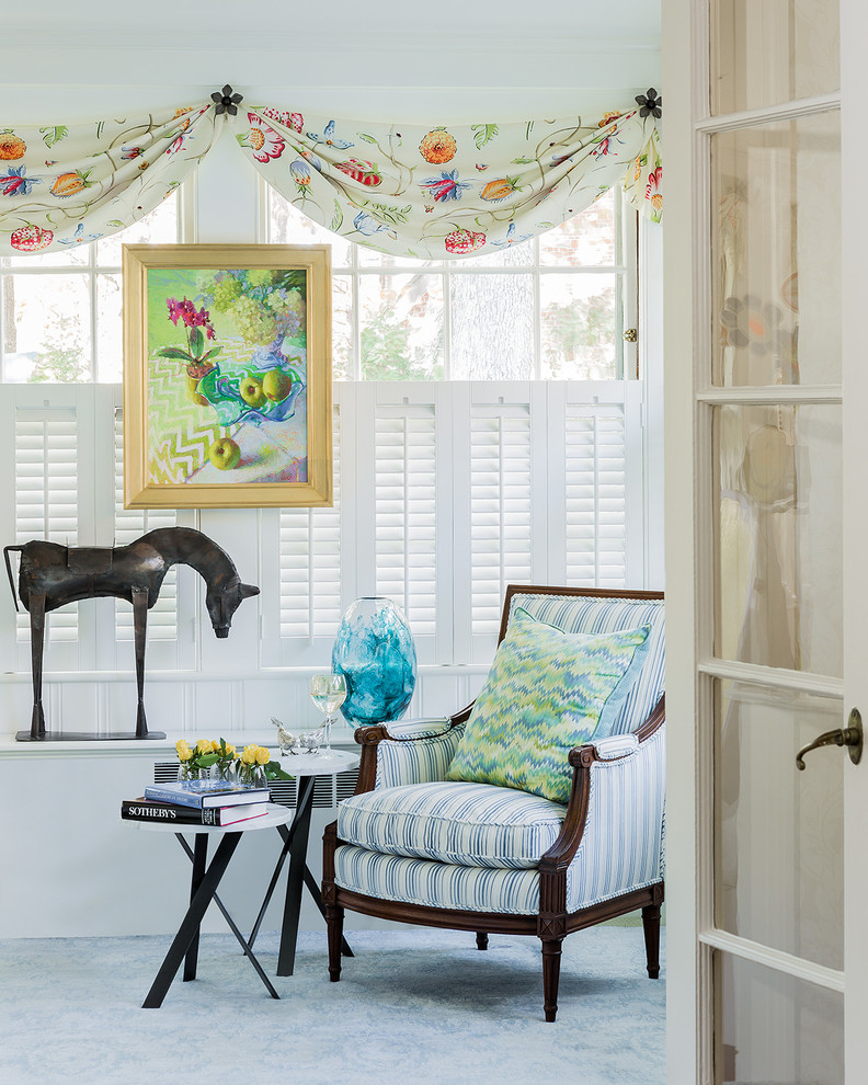 Transitional living room photo in Boston