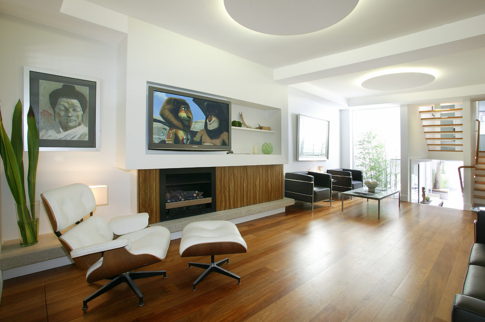 Design ideas for a contemporary living room in Sydney.