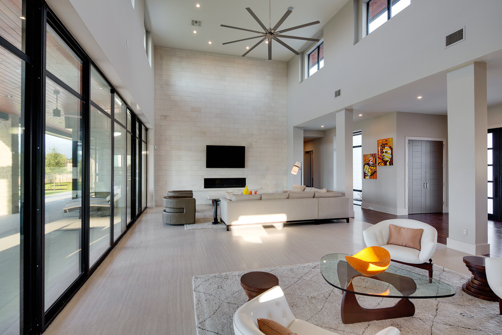Modernes Wohnzimmer in Austin