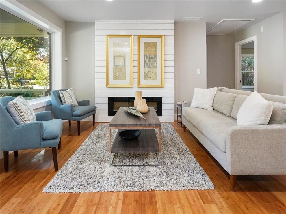 Sylvan Hills Modern Ranch Contemporary Living Room Atlanta by