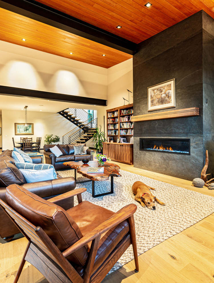 Example of a mountain style living room design in Albuquerque