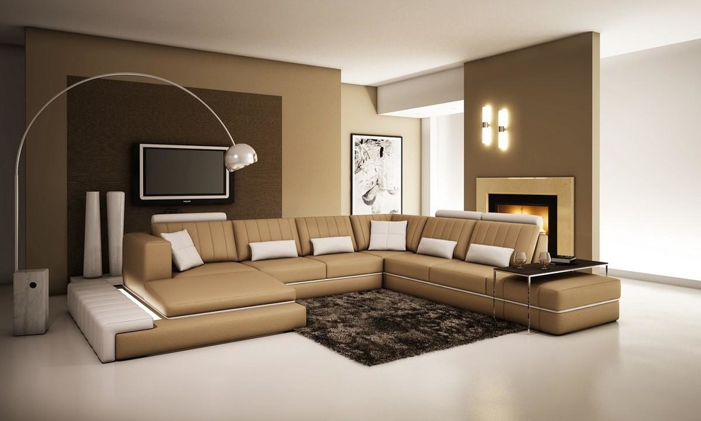 Bonded Leather Sectional Sofa, Tan Leather Sectional Sofa
