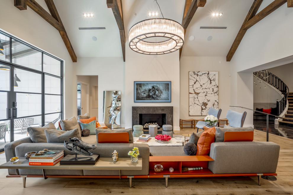Contemporary living room in Houston.