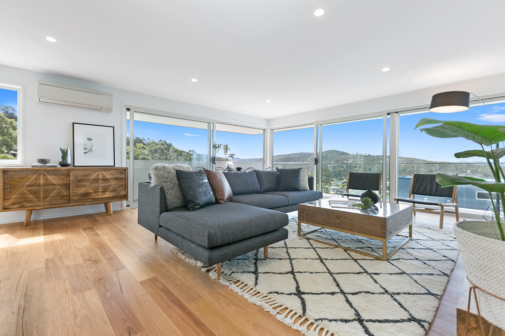 Living room - contemporary living room idea in Hobart