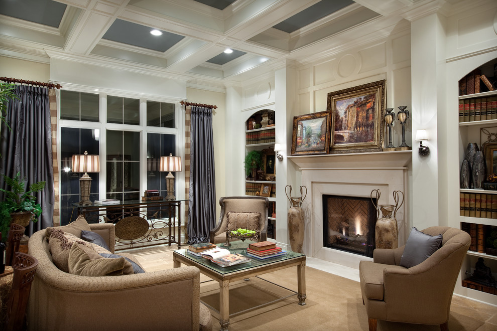 Design ideas for a traditional living room in Columbus with a reading nook.