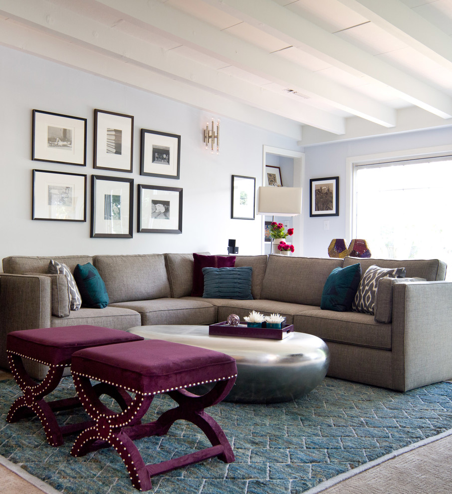 Teal & Plum Living Room - Contemporary - Living Room - Los Angeles - by ...