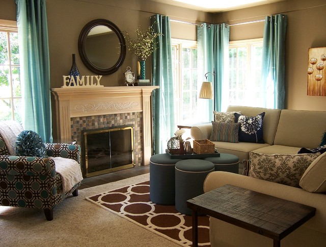 Teal And Taupe Living Room, Brown And Teal Living Room Ideas