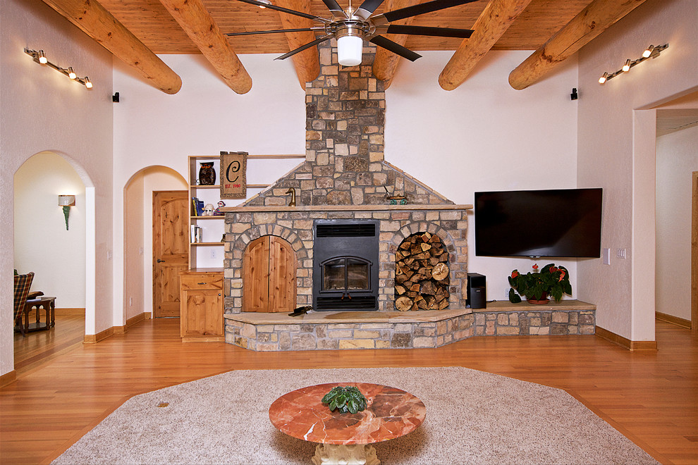 Tennessee Stone Fireplace Rustic Living Room Other by Cole