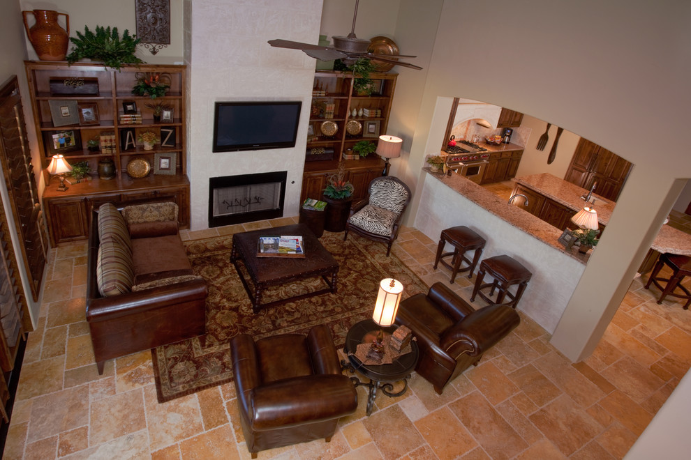 Tuscan living room photo in Austin