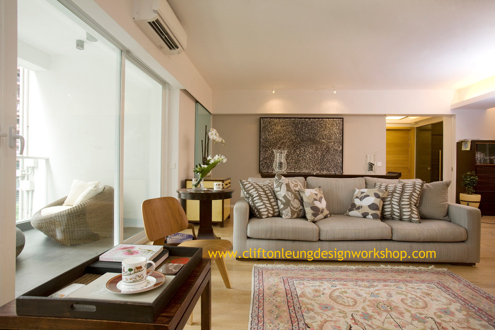 Example of a trendy living room design in Hong Kong