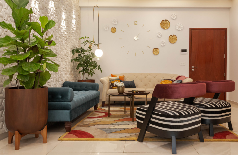 The Bangalore House Modern Living Room Bengaluru by Roped