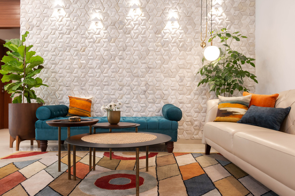 The Bangalore House Modern Living Room Bengaluru by Roped