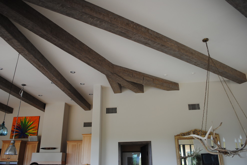 This is an example of a rustic living room in Phoenix.