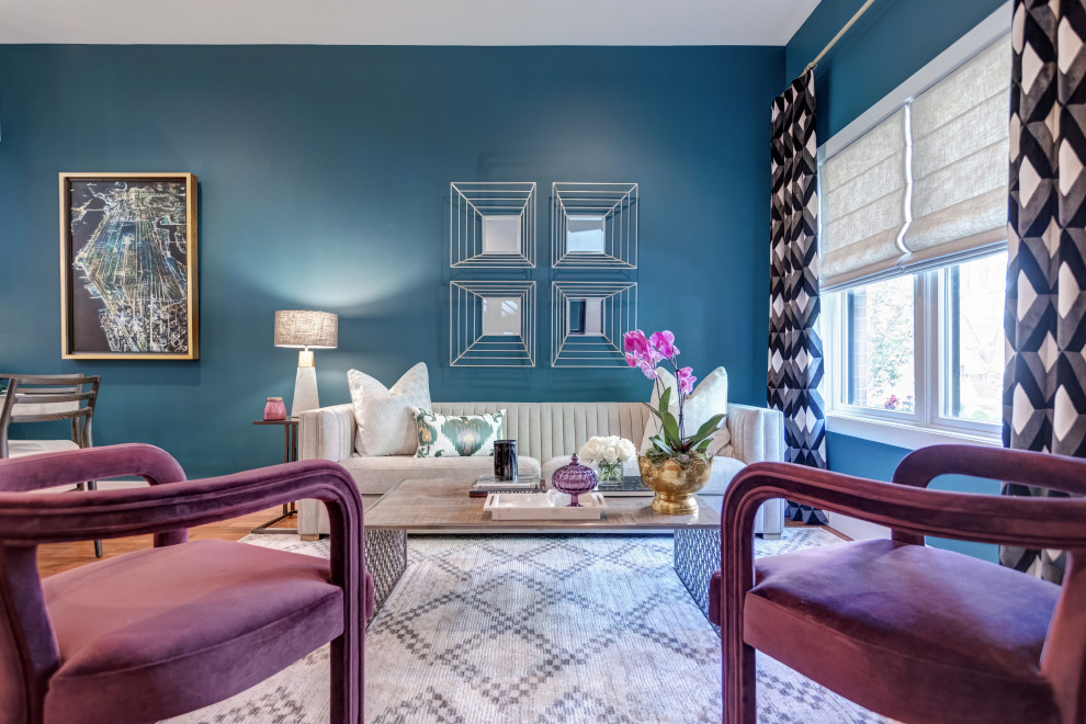 Design ideas for an expansive modern formal open plan living room in Philadelphia.