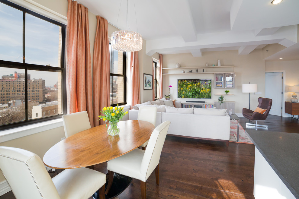 Design ideas for a contemporary living room in New York.