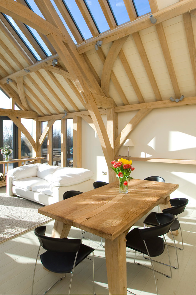 Traditional mezzanine living room in Devon with light hardwood flooring.