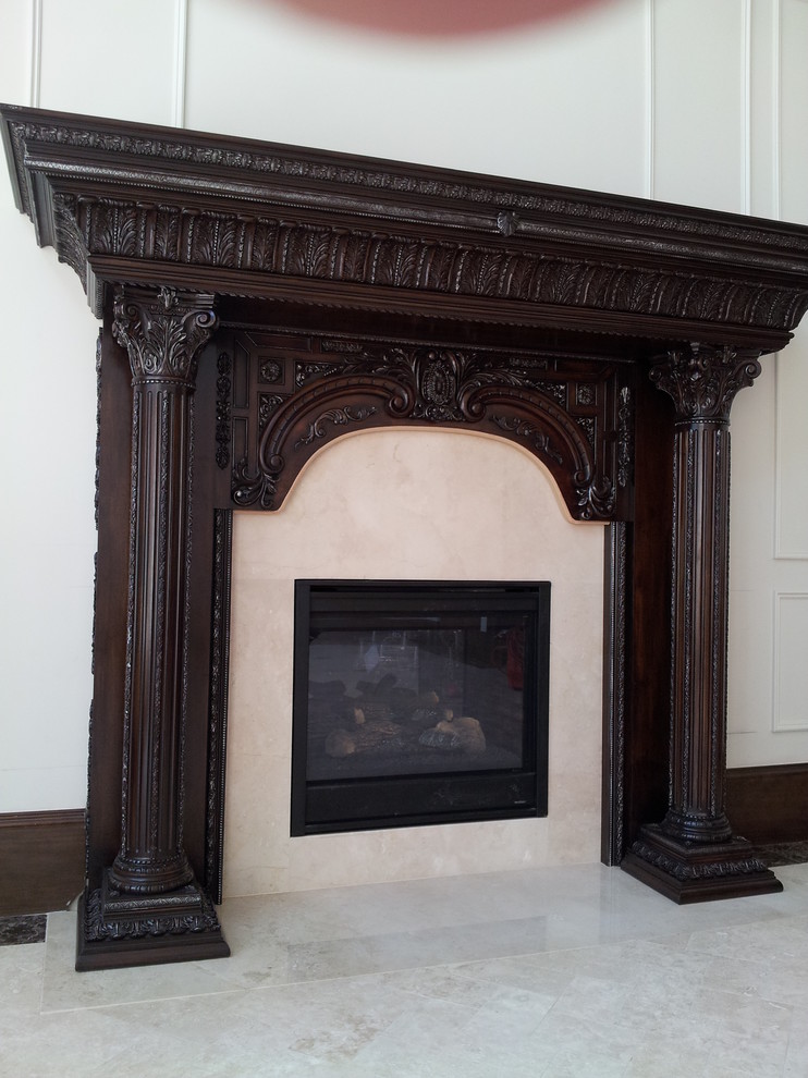 The Davis Mantel Victorian Living Room Houston by Custom Trim