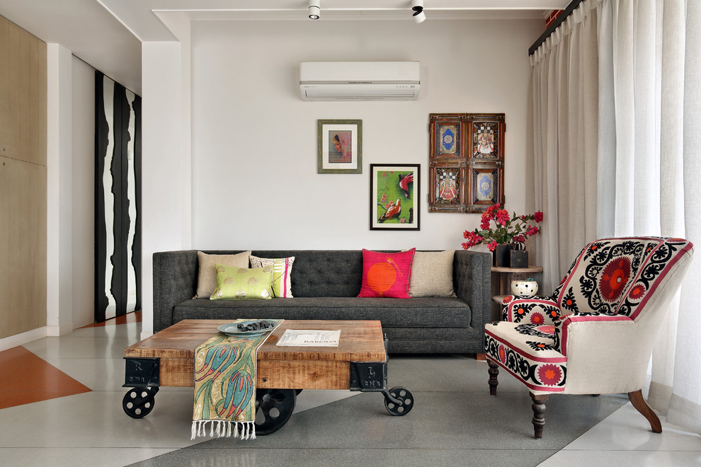 This is an example of a world-inspired living room in Ahmedabad.