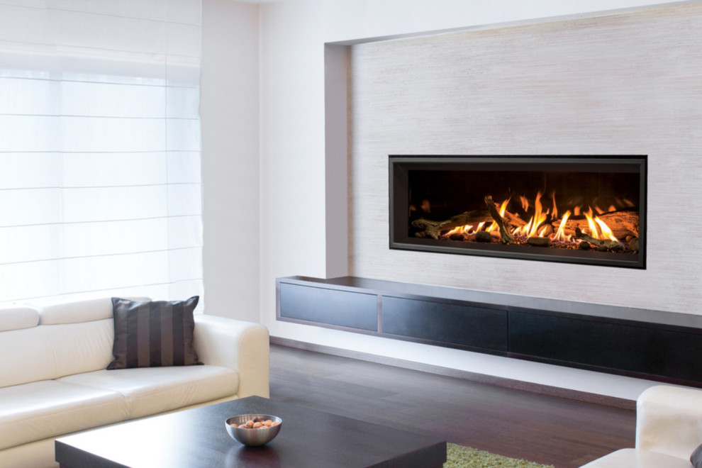 The Enviro C44 Linear Gas Fireplace Contemporary Living Room Vancouver by Okanagan Home
