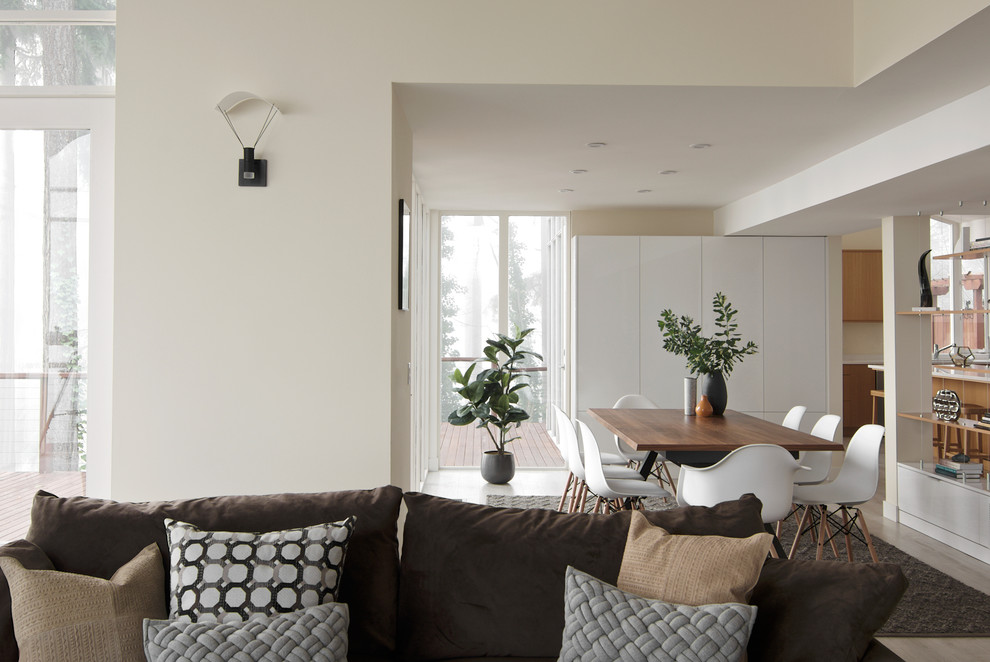 The Glass House: Modern Living & Dining Room Design - Contemporary