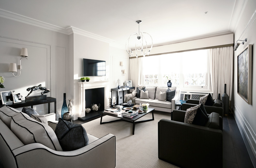 Trendy living room photo in London