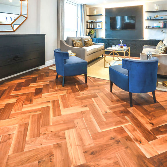 The Hansom Victoria. Herringbone in Walnut Contemporary Living