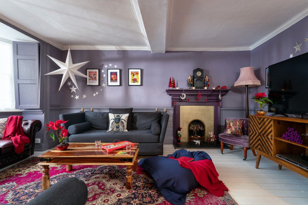 Living room - eclectic living room idea in Devon