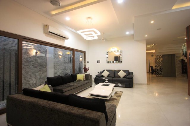 The Linear Expanse House - Contemporary - Living Room - Chennai - by ...
